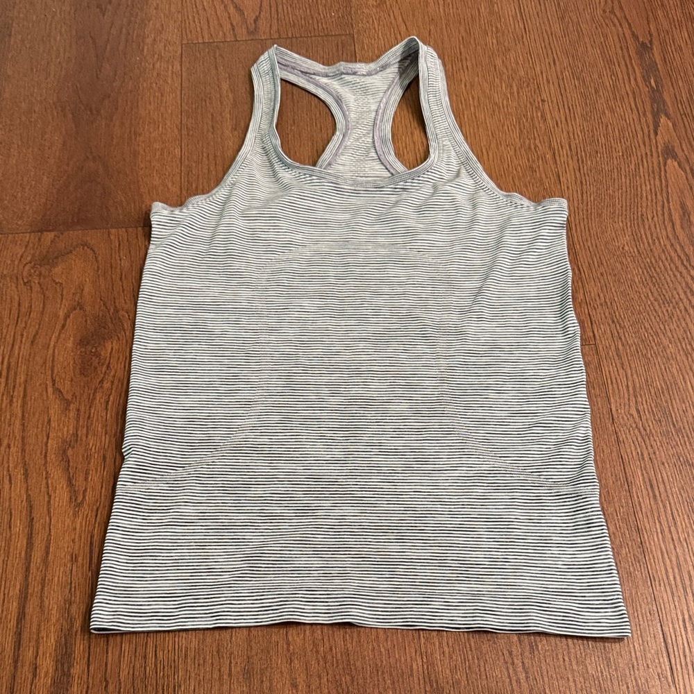 Lululemon Striped Racerback Tank Top - Black/White
